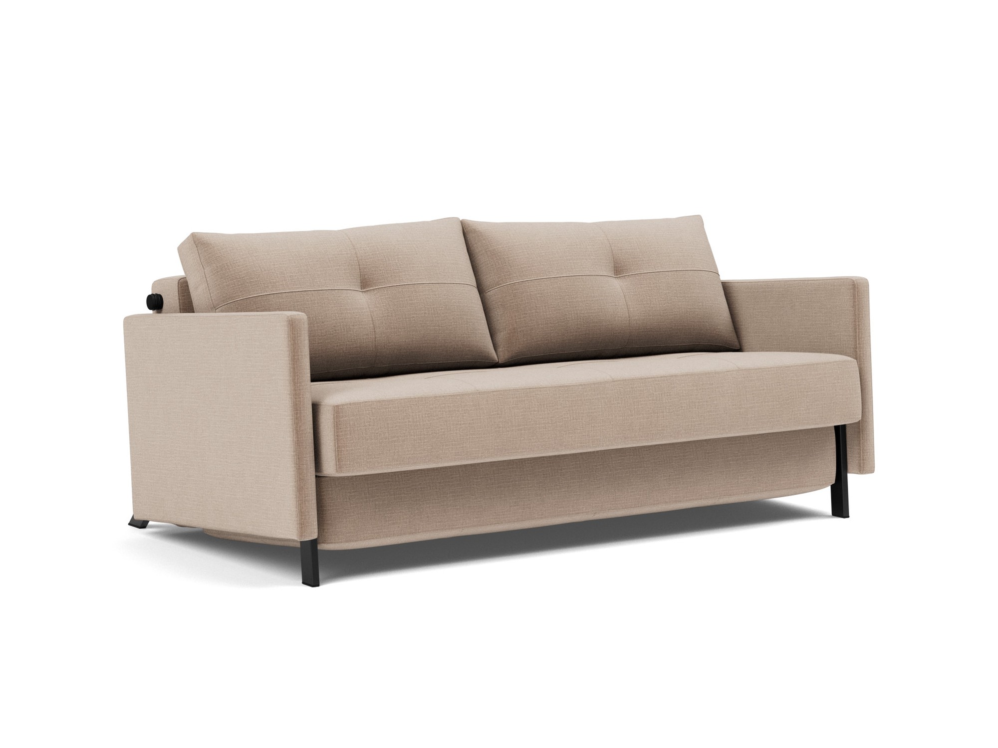 Schlafsofa Cubed mit Armlehnen 160 Chenille Esina 417-Mocha