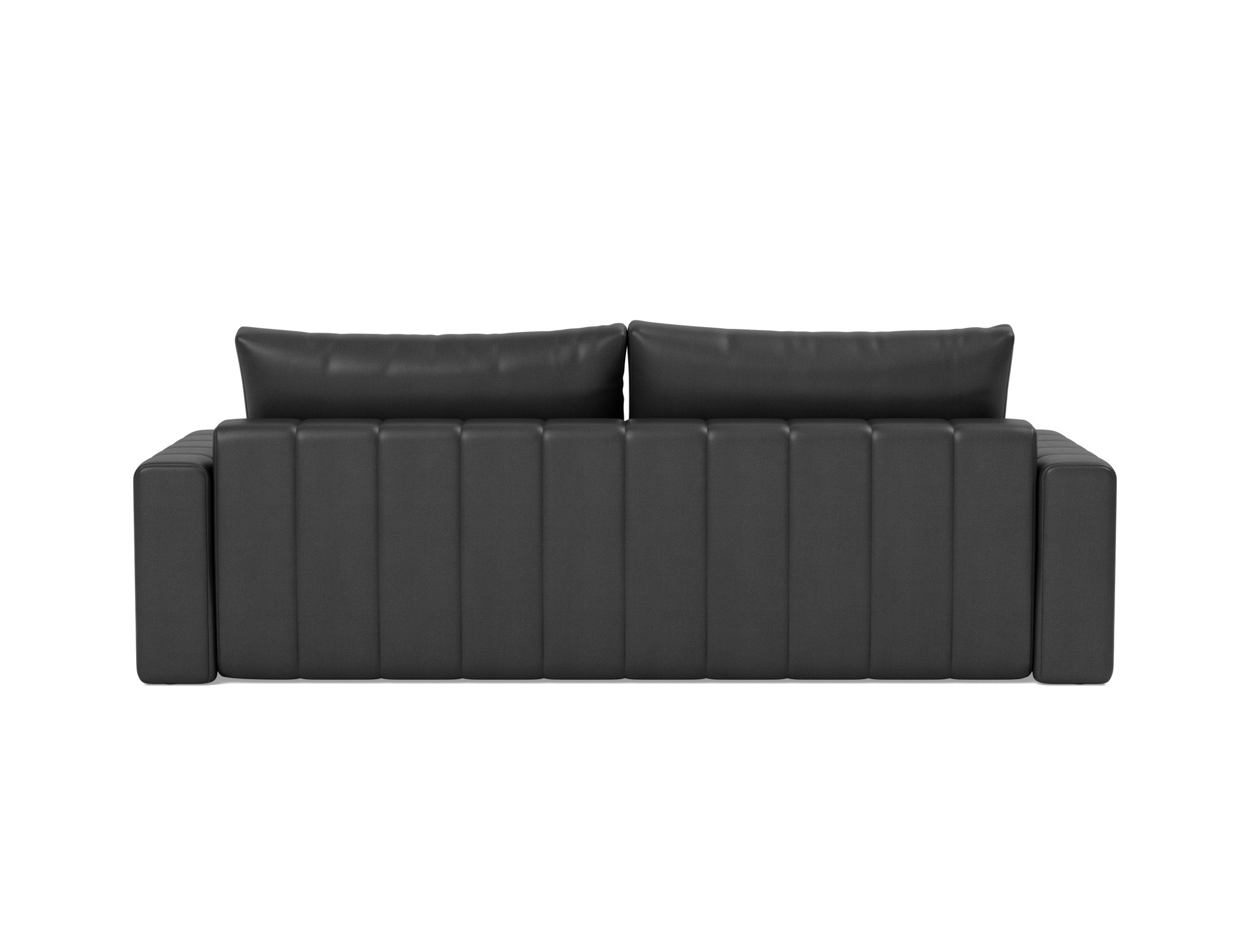Schlafsofa Akello mit Armlehnen Lederoptik Faunal 550-Black