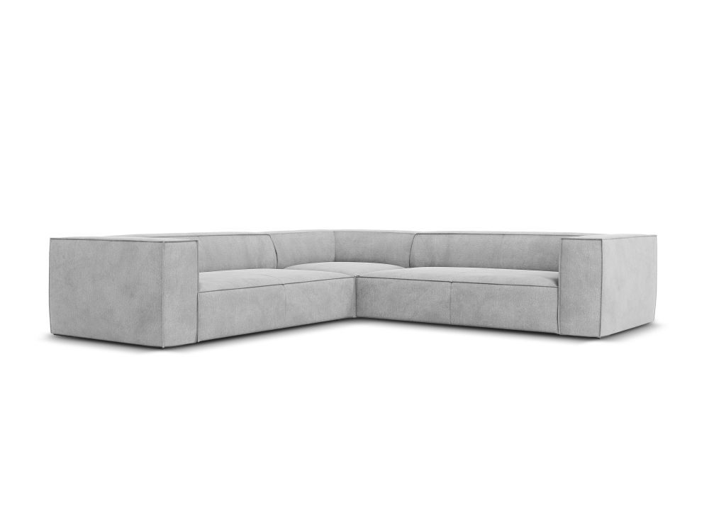 Cosmopolitan Design Symmetrisches Ecksofa Turin 5-Sitzer Strukturierter Stoff Rosario Silber