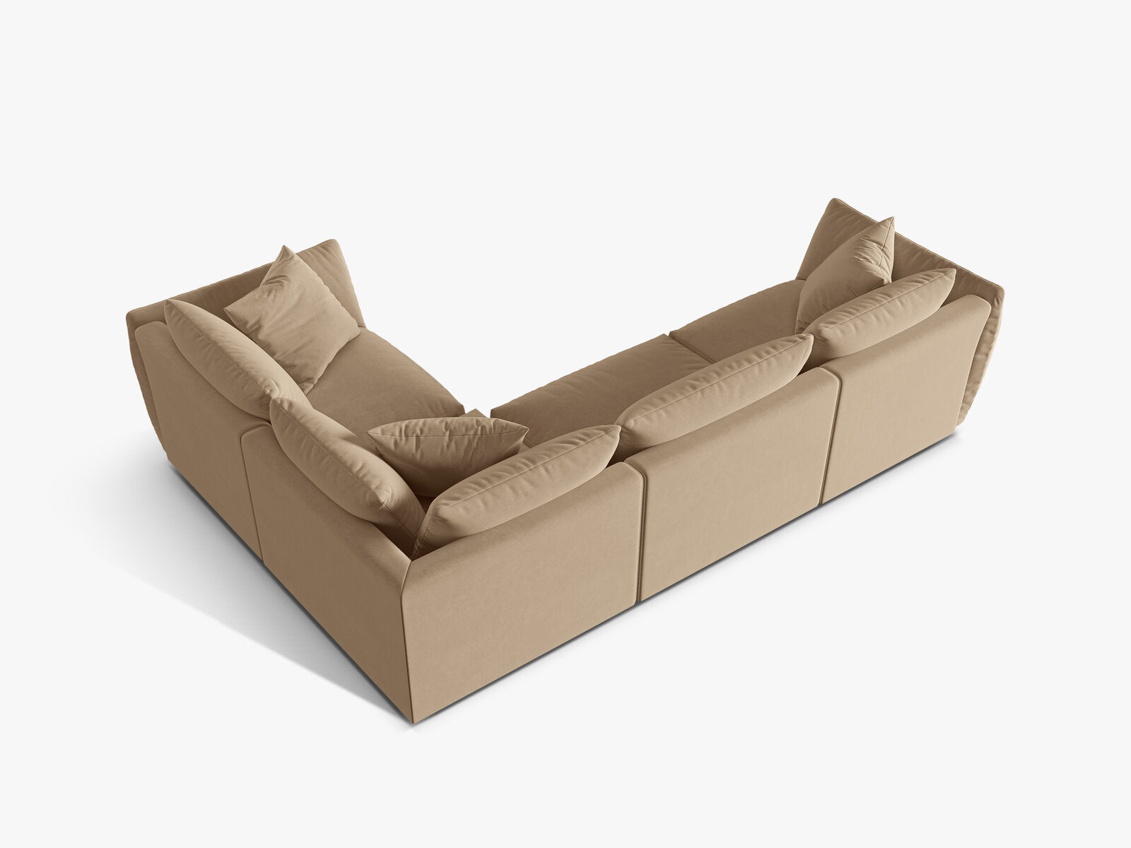 Micadoni Ecksofa Chris 4-Sitzer Rechts Samt Sand