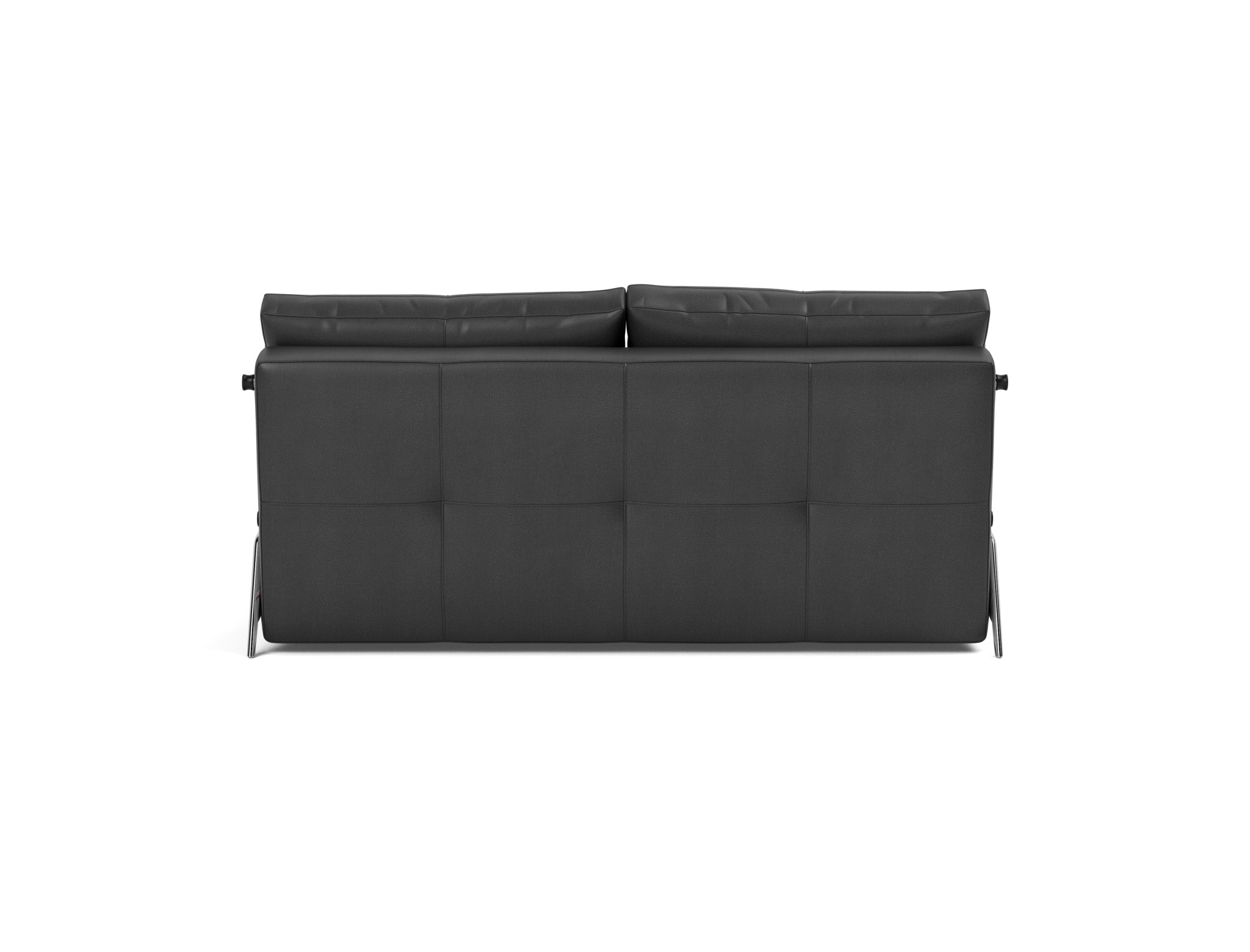 Schlafsofa Cubed 160 Lederoptik Faunal 550-Black Beine Aluminium
