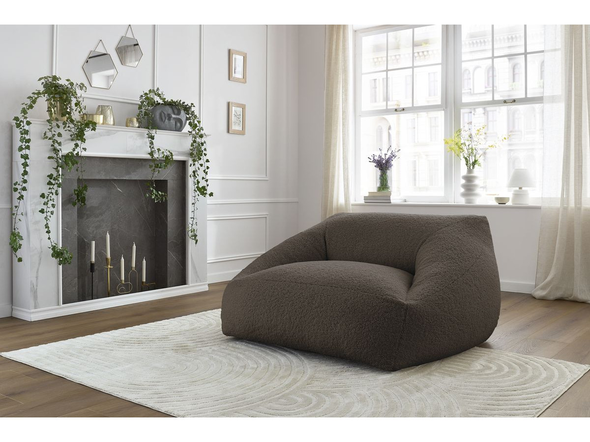 Bobochic Lilibet Pouf Bouclé-Stoff Braun