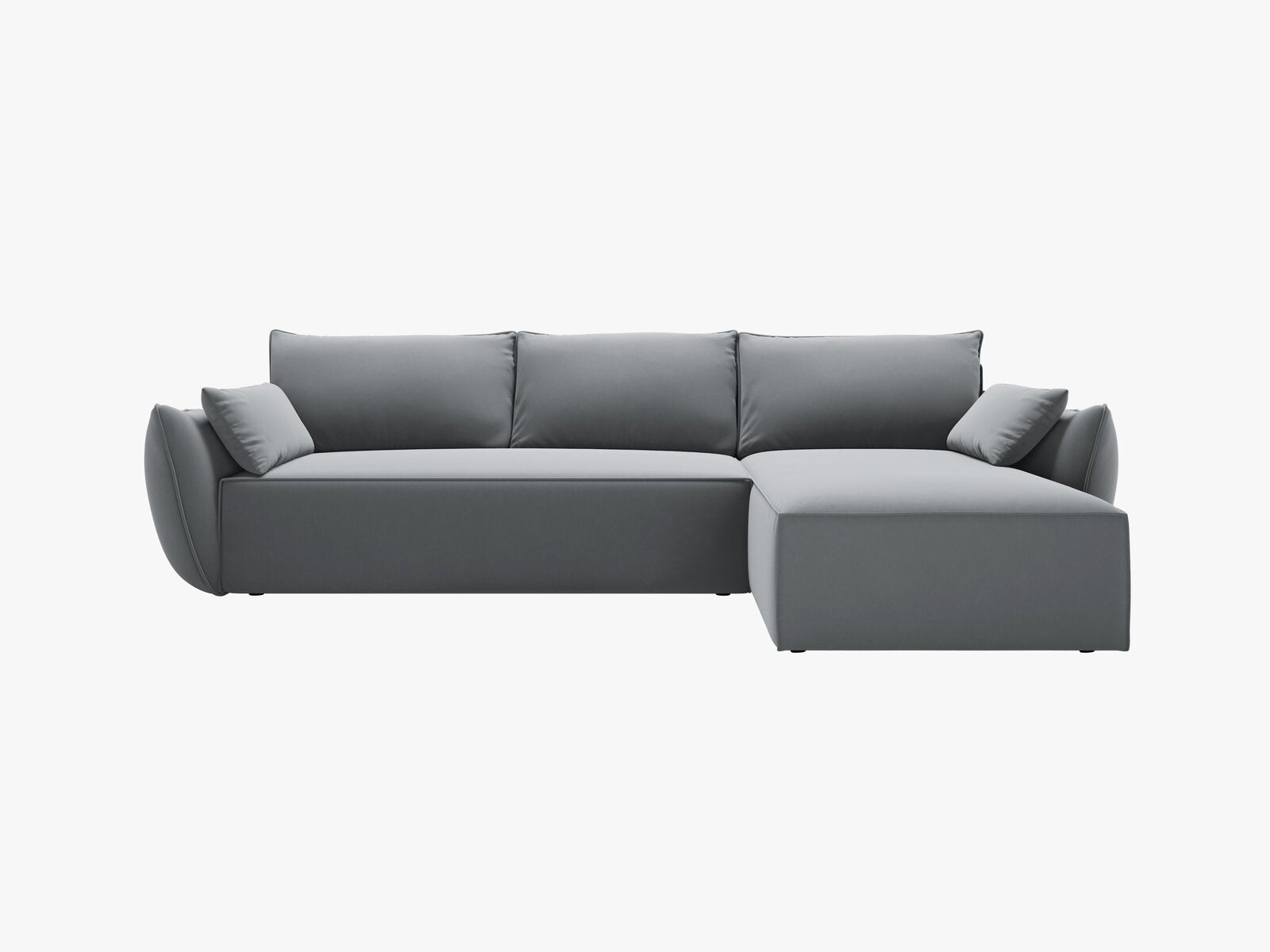 Micadoni Kaelle Ecksofa 4-Sitzer mit Schlaffunktion Rechts Samt Bluvel Grau