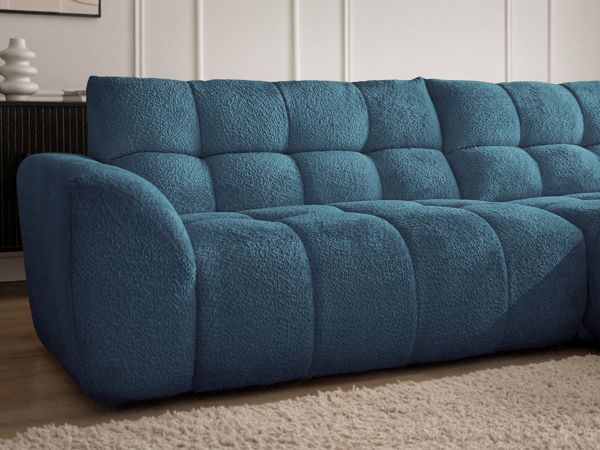 Bobochic Jaya Ecksofa Chenille Hellblau Ecke rechts