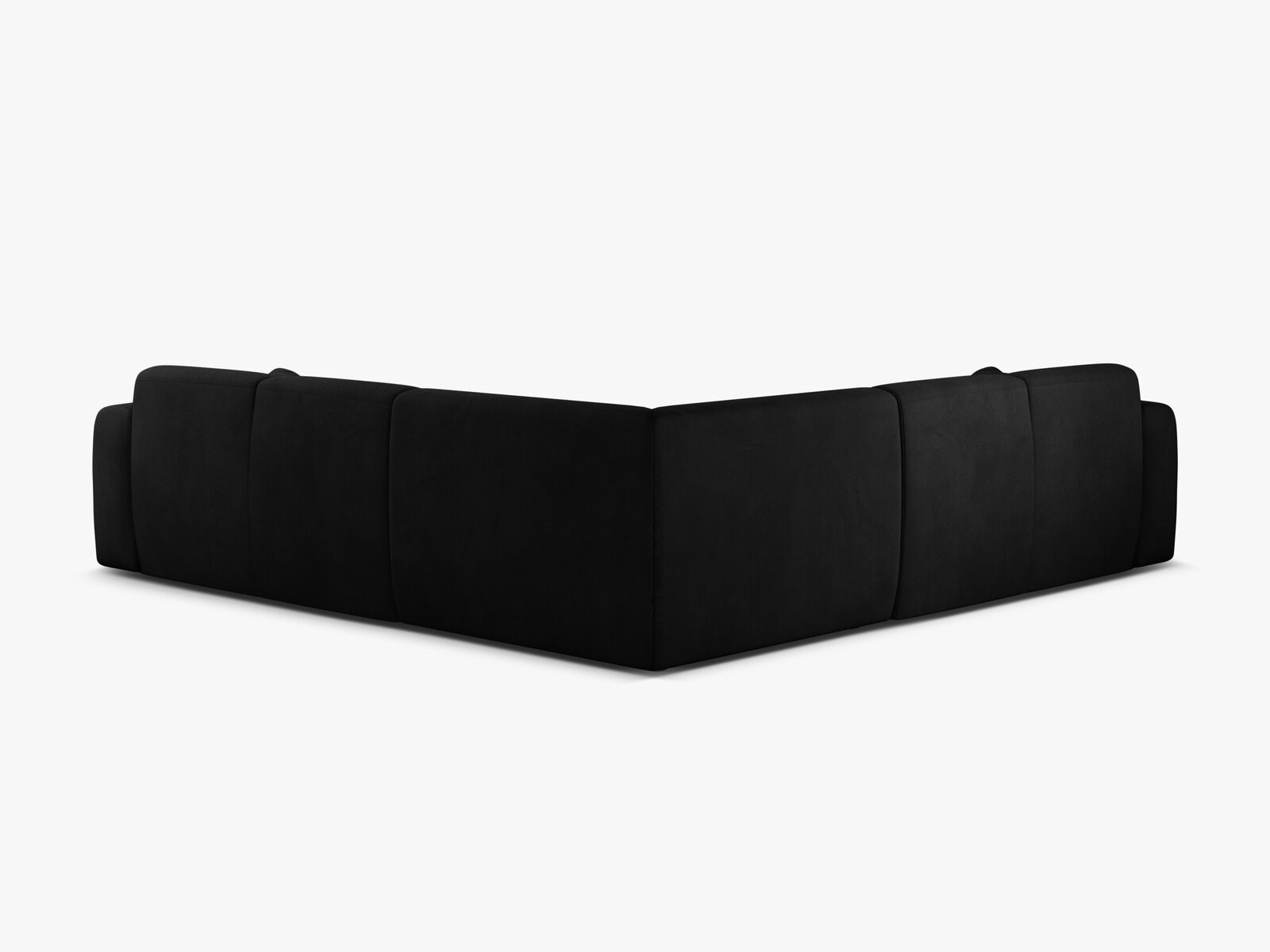 Micadoni Ecksofa Molino 5-Sitzer Strukturierter Stoff Rebel Schwarz