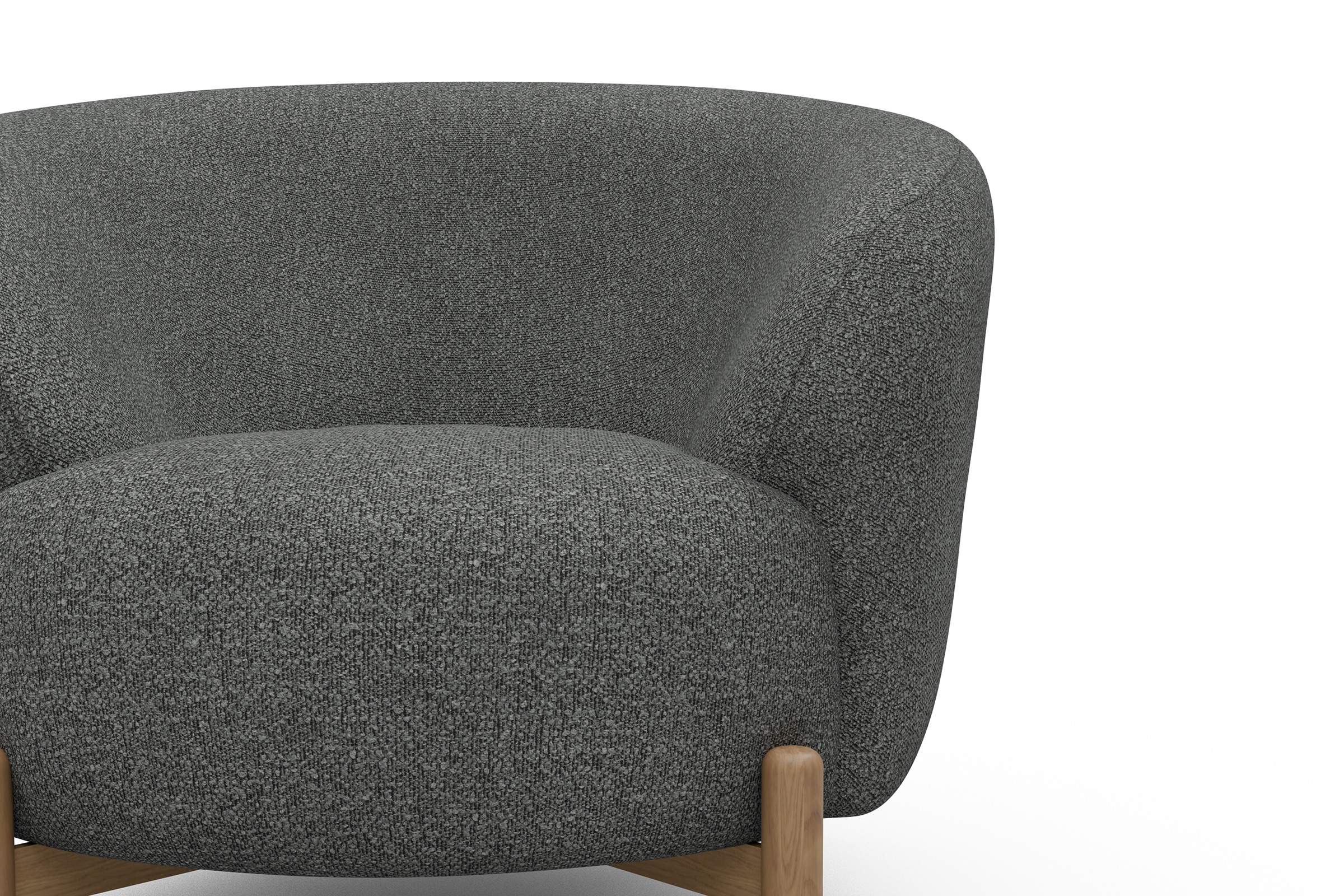 Sessel Ronda Holzbeine Eiche Natur Boucle-Ash-Grey