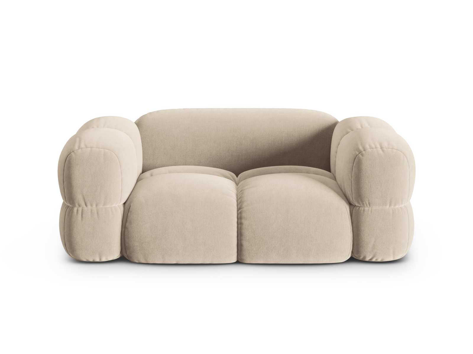 Cosmopolitan Design Sofa Loretto 2-Sitzer Samt Vogue Helles Beige