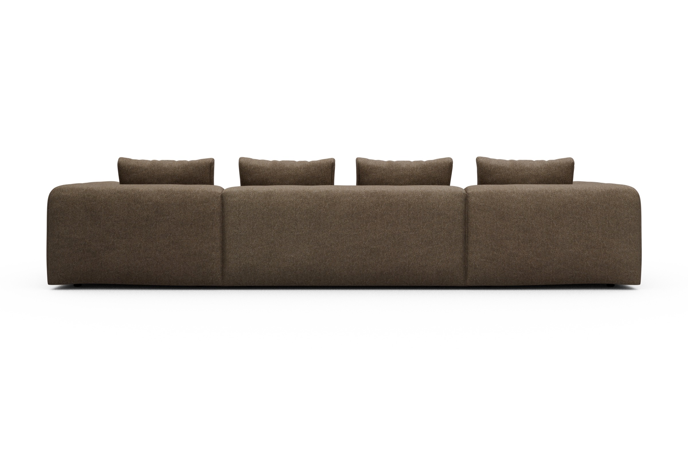 Wohnlandschaft Fred mit 2-Sitzer und Chaiselongue beidseitig Aivi-Khaki-Brown