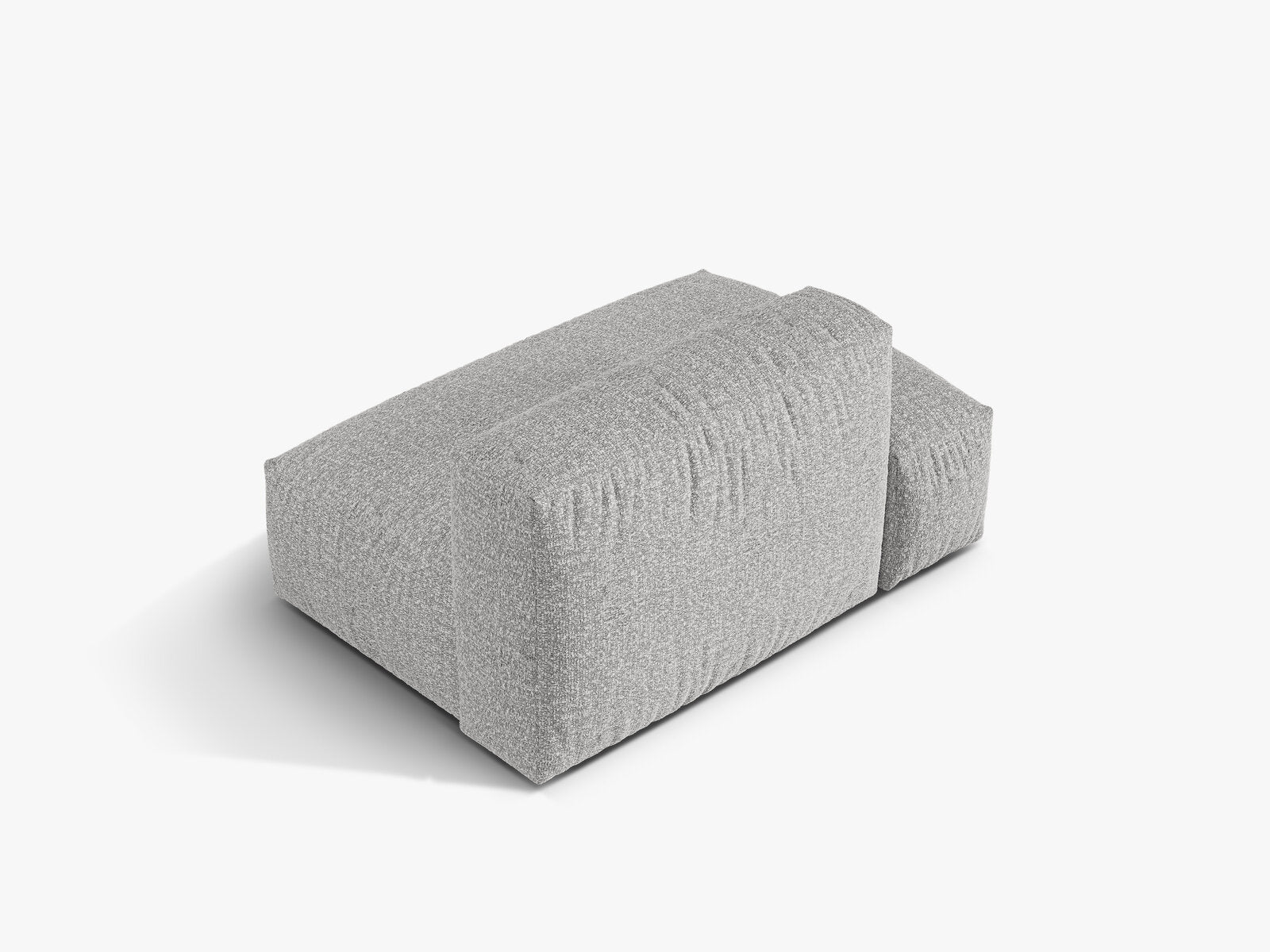 Micadoni Ecksofa-Modul Martina 1-Sitzer Links Boucle Monet Silber