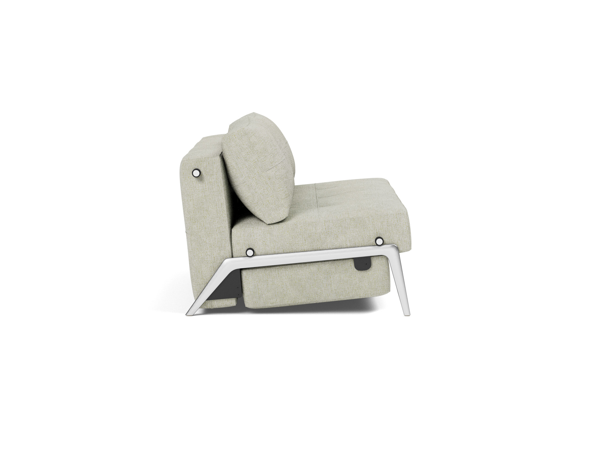 Schlafsofa Cubed 140 Flachgewebe Avella 280-Sand Beine Aluminium