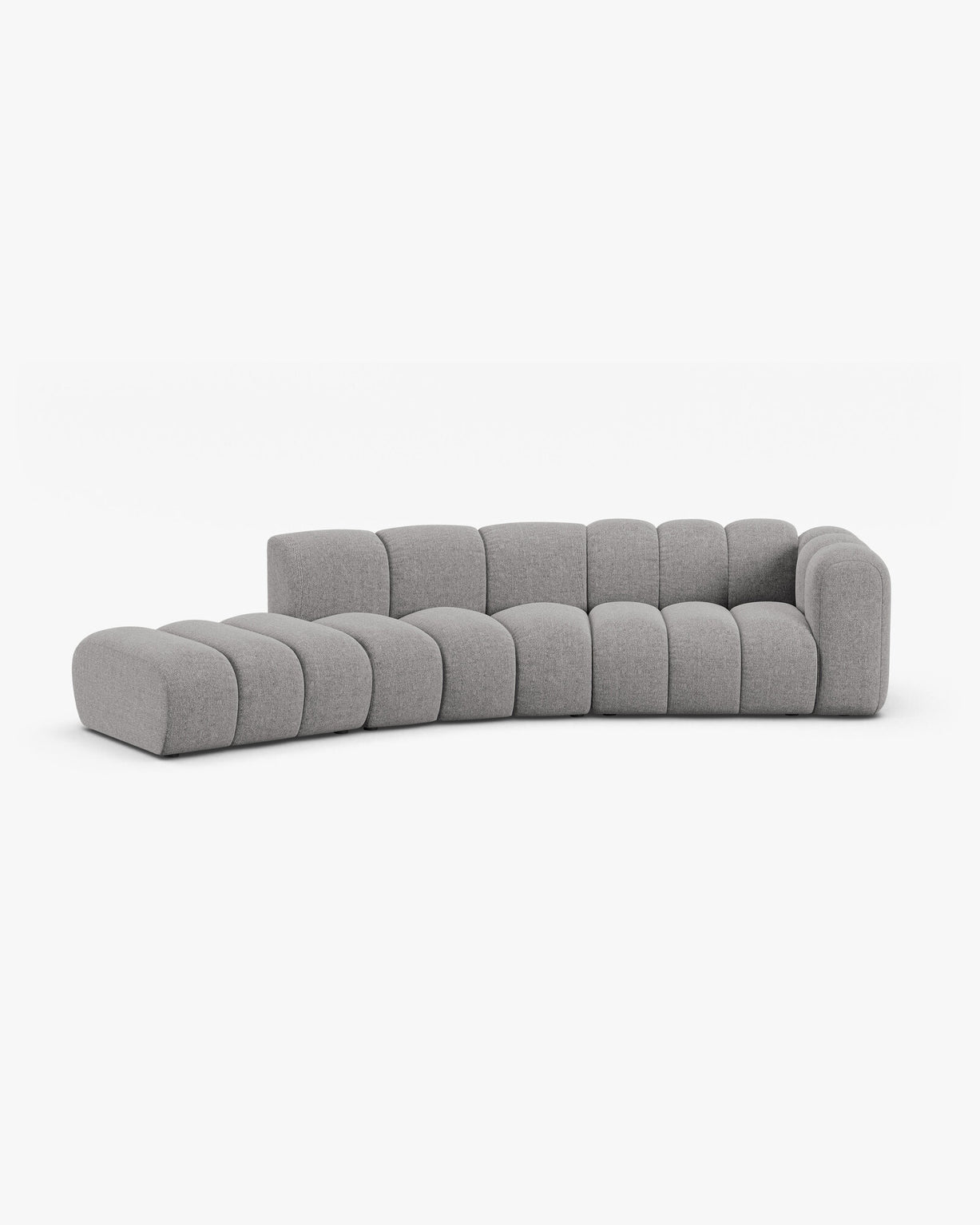 Micadoni Modulares Sofa Lupine 5-Sitzer Links Chenille Eden Hellgrau