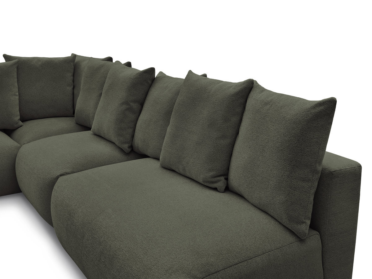 Bobochic Voltaire Ecksofa 322 × 268 cm Melange-Stoff Grün Ecke links