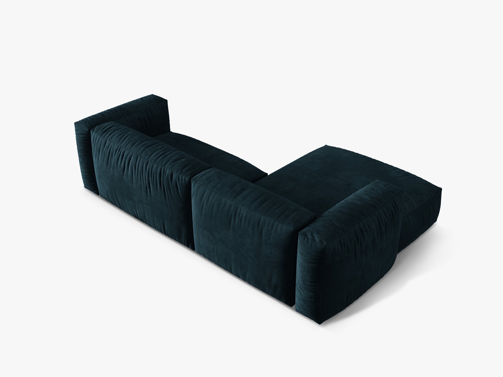 Micadoni Ecksofa Martina 2-Sitzer Links Samt Vogue Tiefes Petrol
