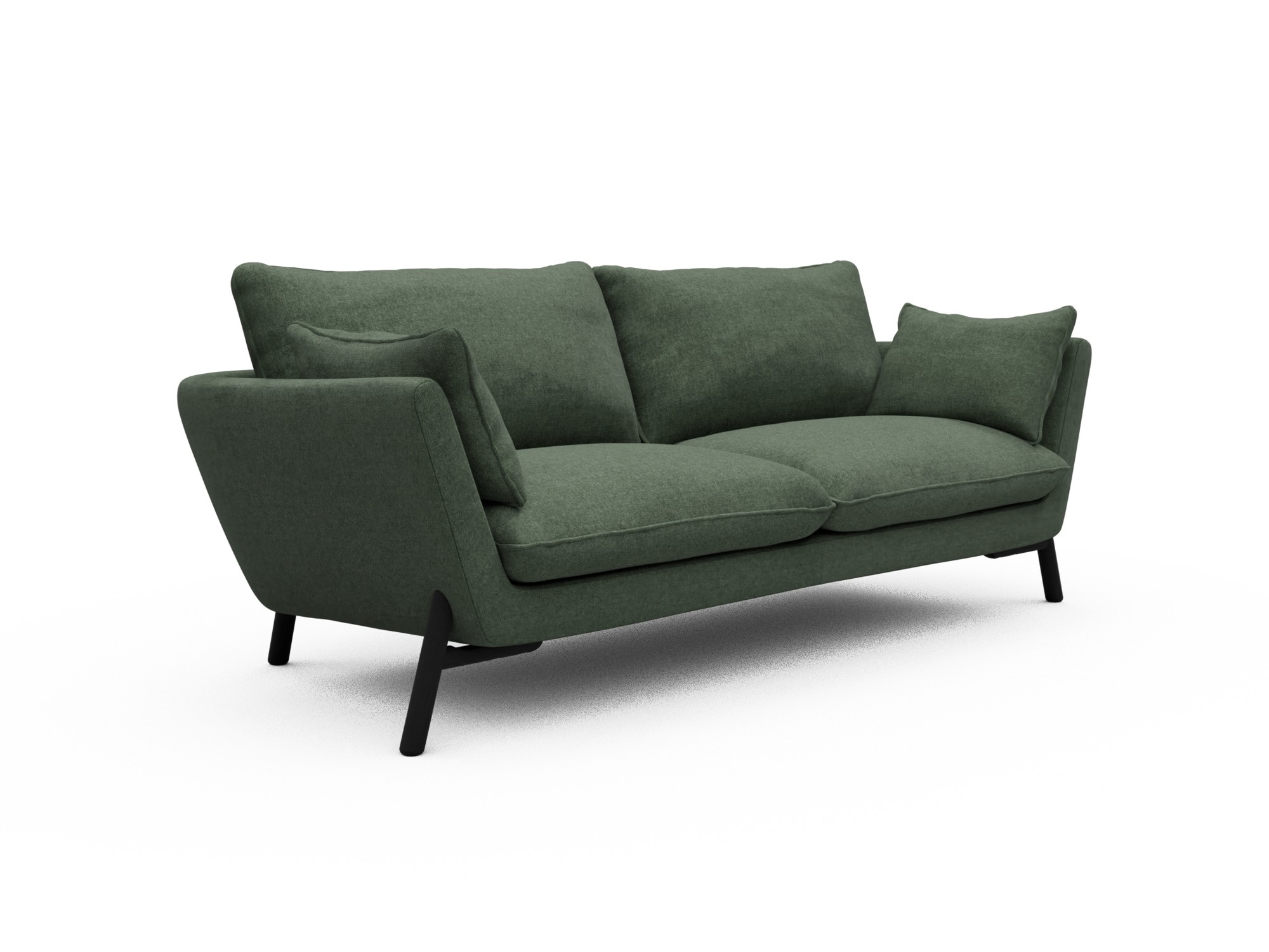 Skandi Home Sofa Emil 3-Sitzer Beinfarbe Eiche Schwarz Casone-Forest-Green moebelfaktor