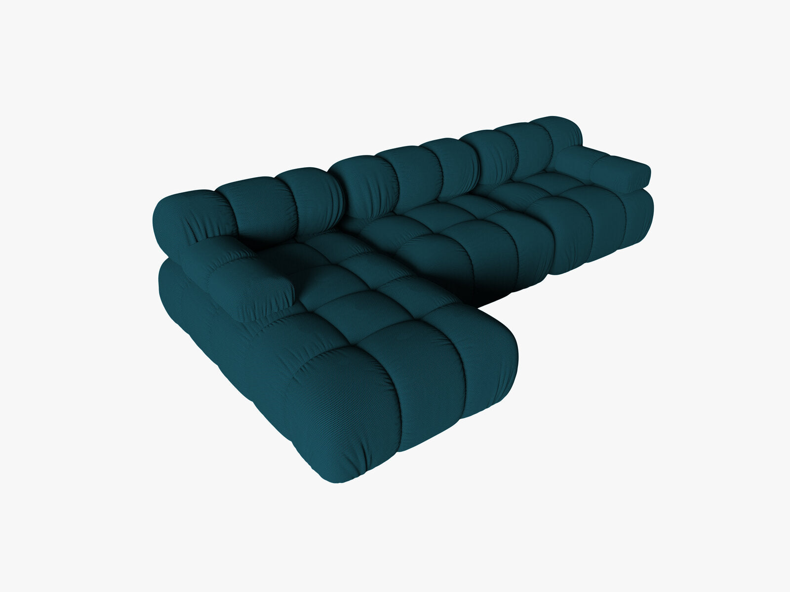 Micadoni Modulares Ecksofa Bellis 4-Sitzer Links 3D-Stoff Sonic Marineblau