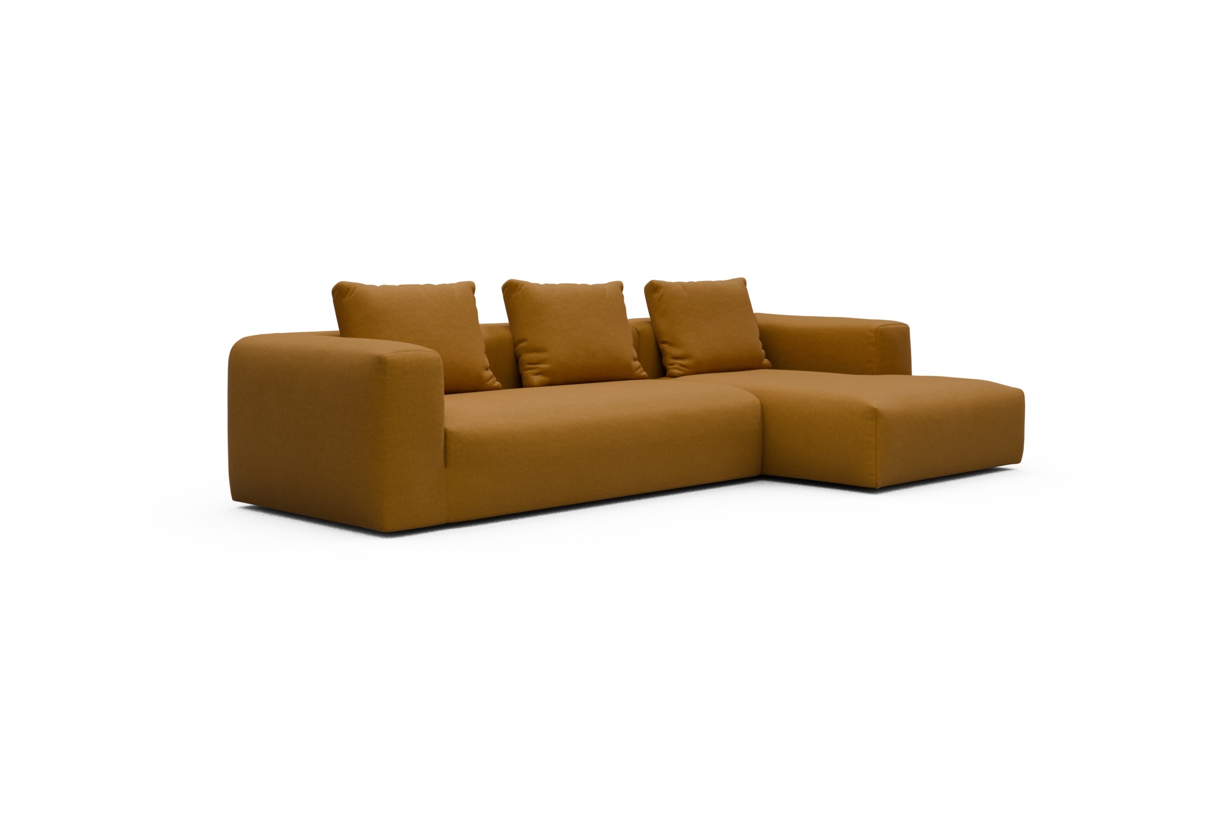 Ecksofa Fred Chaiselongue rechts mit 2,5-Sitzer Satya-Ocre