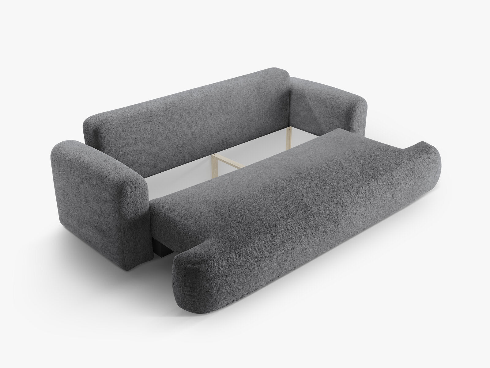 Micadoni Ella Sofa Mit Bettfunktion Und Stauraum Strukturierter Stoff Sorella Grau