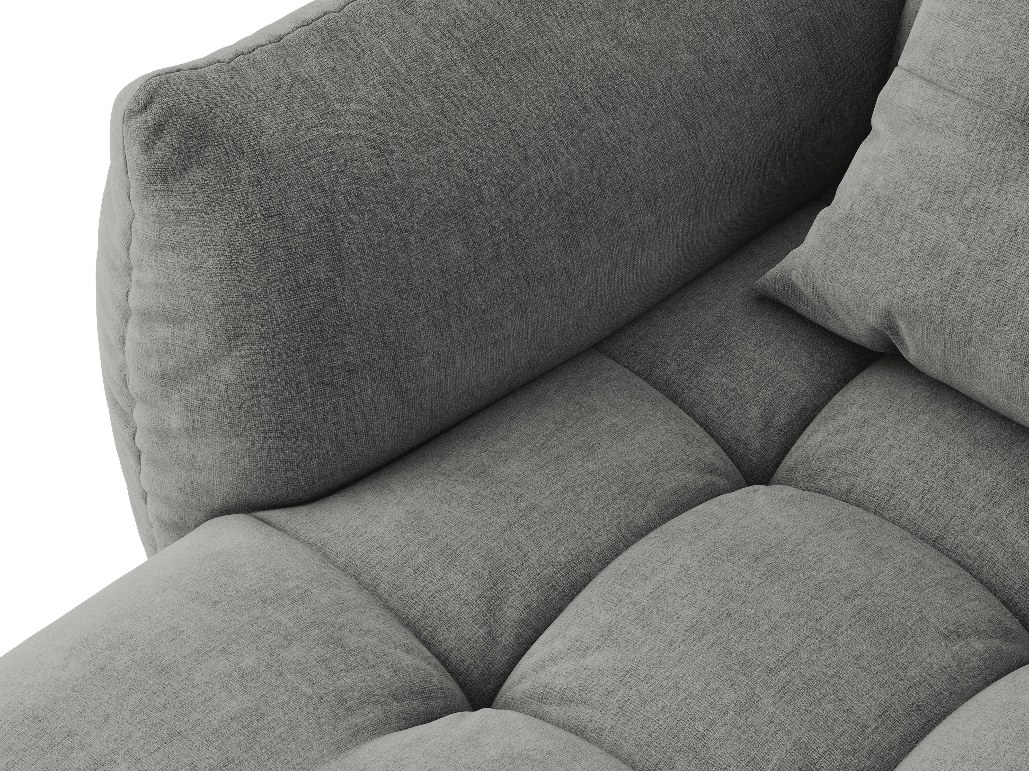 Micadoni Bloom Ecksofa 6-Sitzer Links Strukturierter Stoff Wind Dunkelgrau