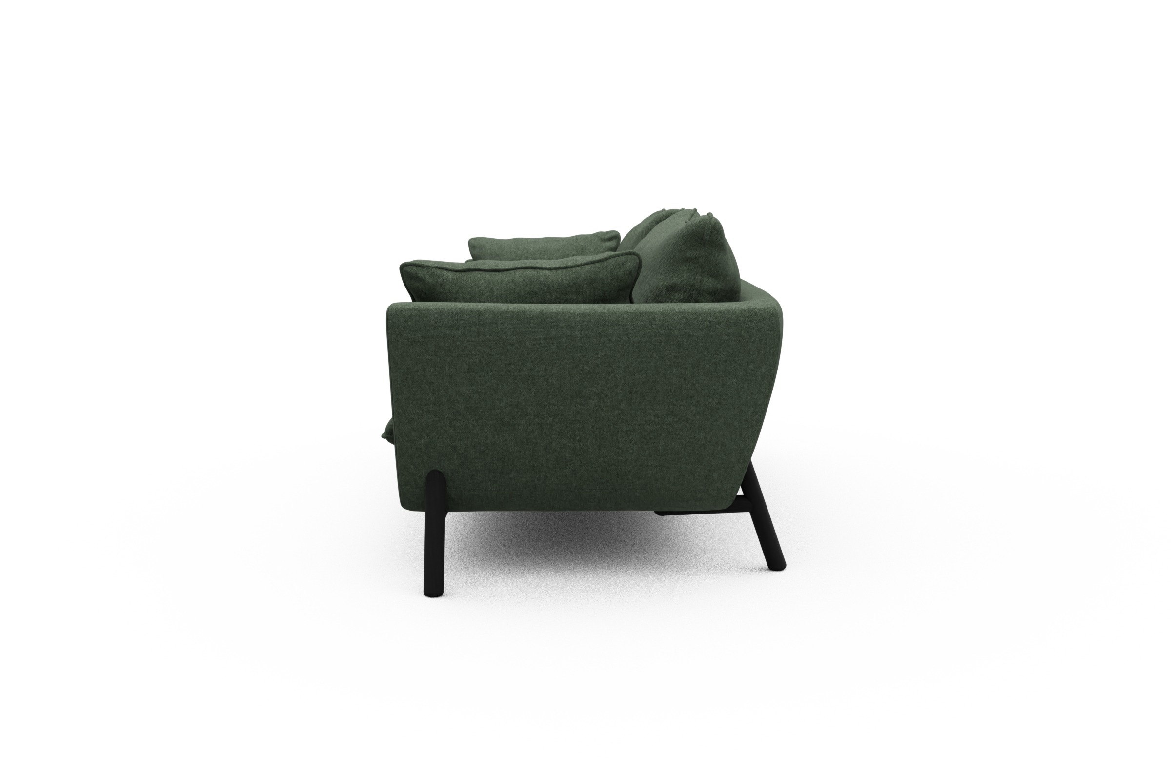 Sofa Emil PREMIUM 3-Sitzer Beinfarbe Eiche Schwarz Casone-Forest-Green