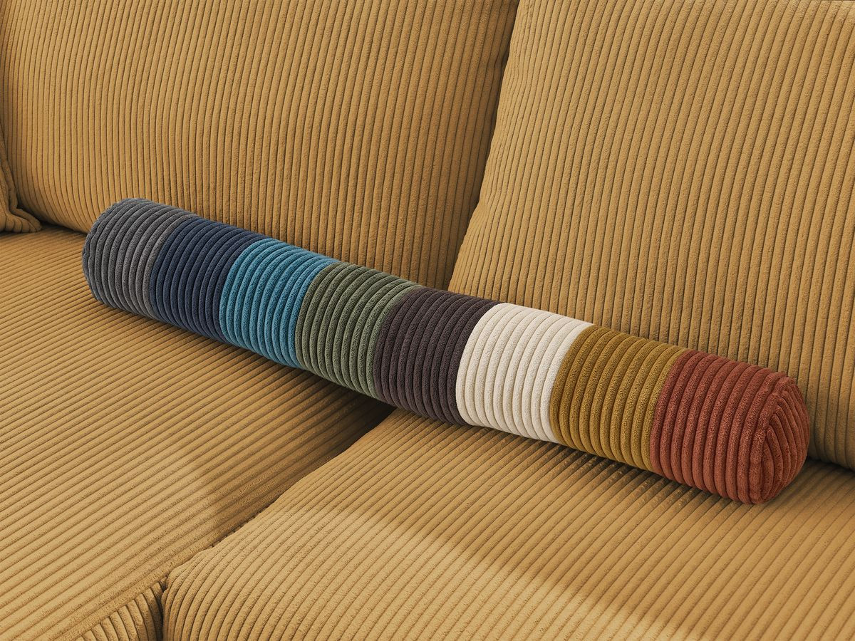 Bobochic Augustin Ecksofa mit Schlaffunktion und Bettkasten Cordsamt Gelb, Liegefläche 160 × 200 cm