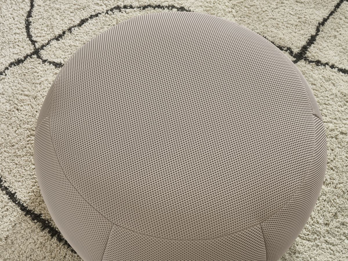 Bobochic Hayden Pouf, rund Mesh-Stoff Taupe, 76 cm