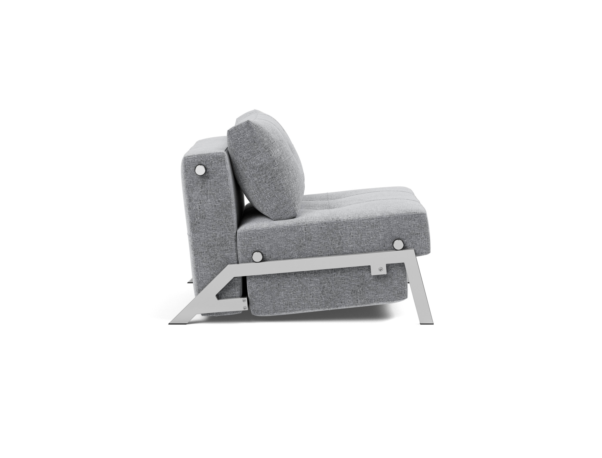 Schlafsessel Cubed 90 Strukturierter Stoff Twist 565-Granite Beine Chrom