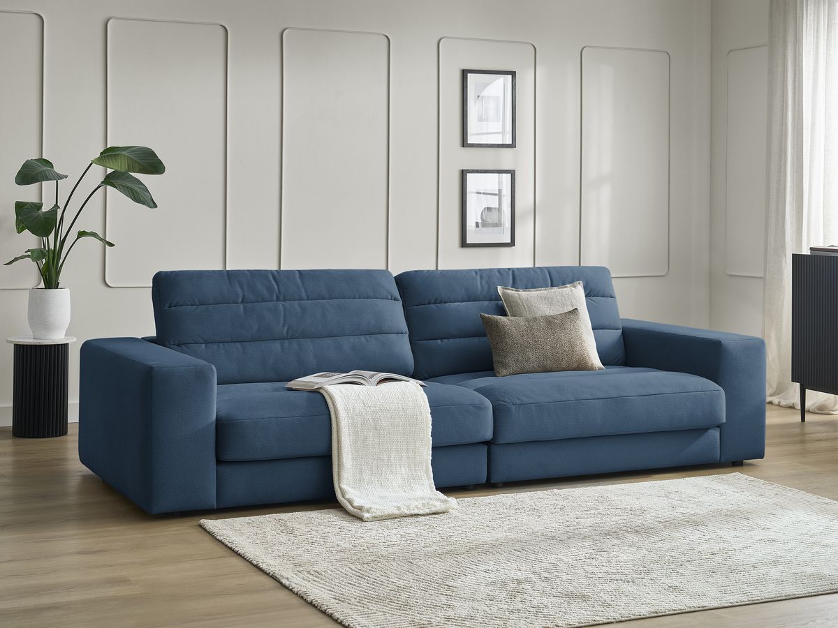 Bobochic Sierra Sofa 3-Sitzer Samt Dunkelblau