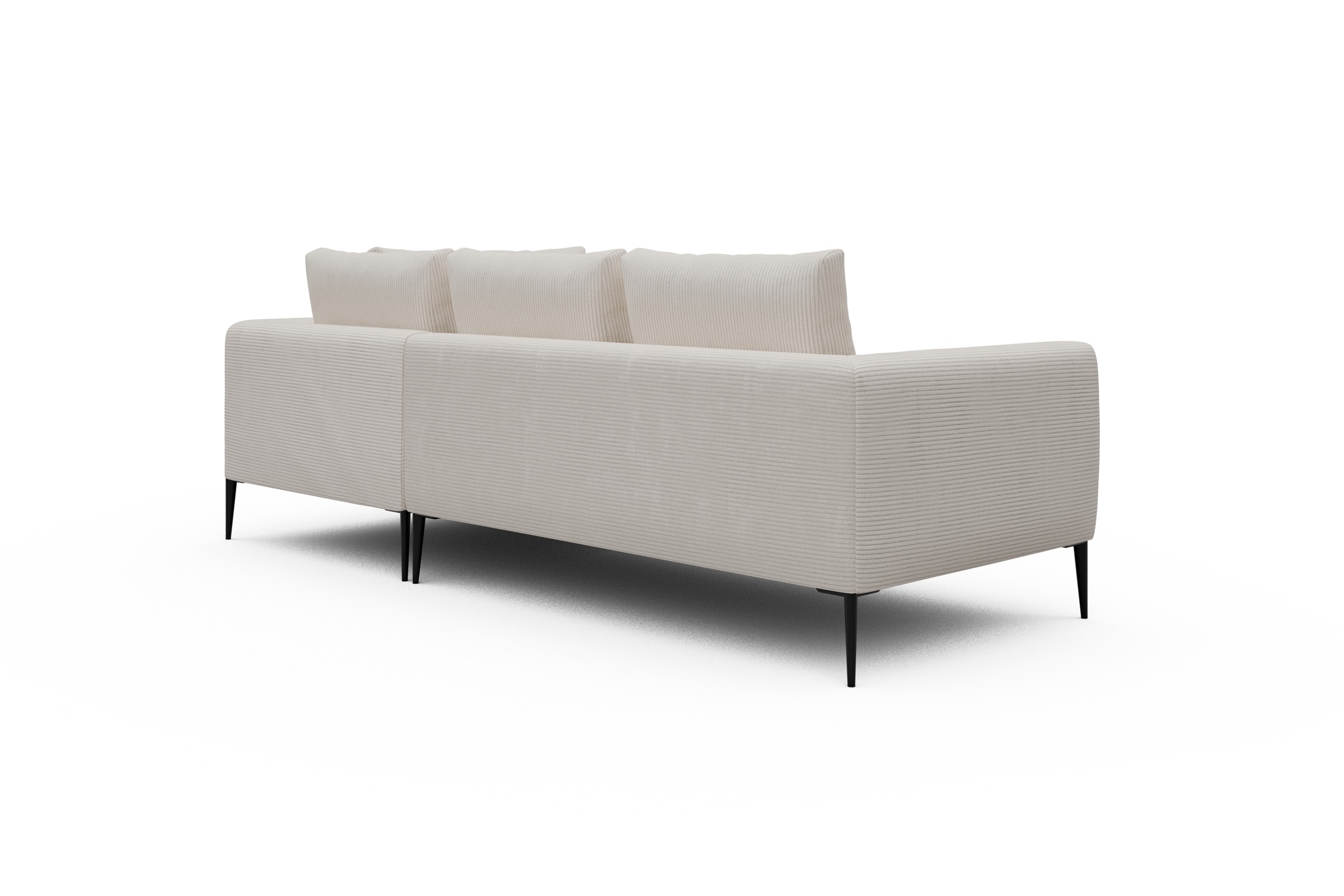 Ecksofa Paul Relax-Ecke rechts mit 2-Sitzer Corduroy-Ivory