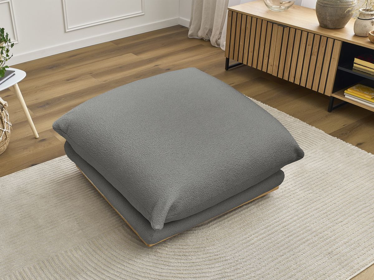 Bobochic Ernest Pouf Bouclé-Stoff Dunkelgrau