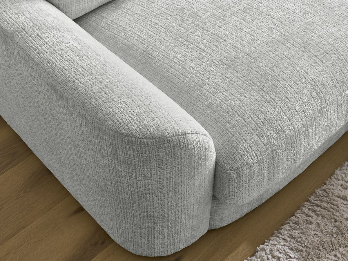 Bobochic Leonore Sofa 3-Sitzer Strukturstoff Hellgrau