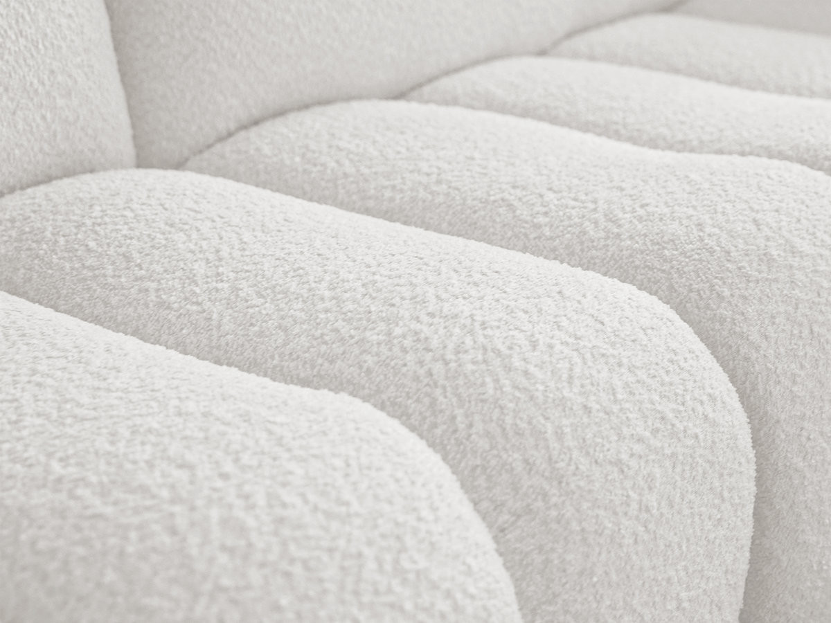 Bobochic Azra Ecksofa 262 × 178 cm Bouclé-Stoff Weiß Ecke rechts