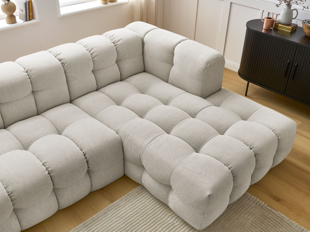 Bobochic Cloud Ecksofa 288 × 184 cm Stoff Beige Ecke rechts