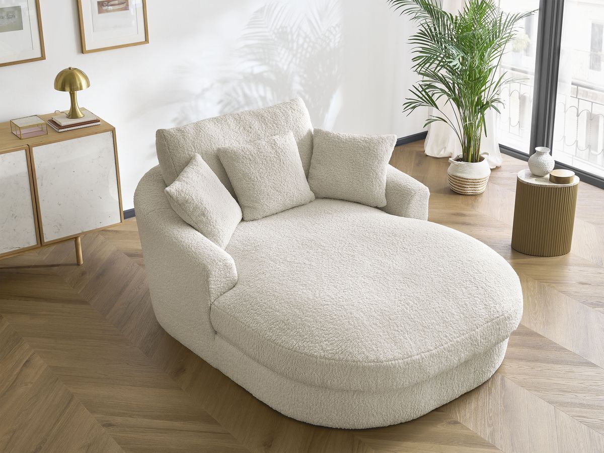 Bobochic Belem Méridienne-Modul Bouclé-Stoff Beige