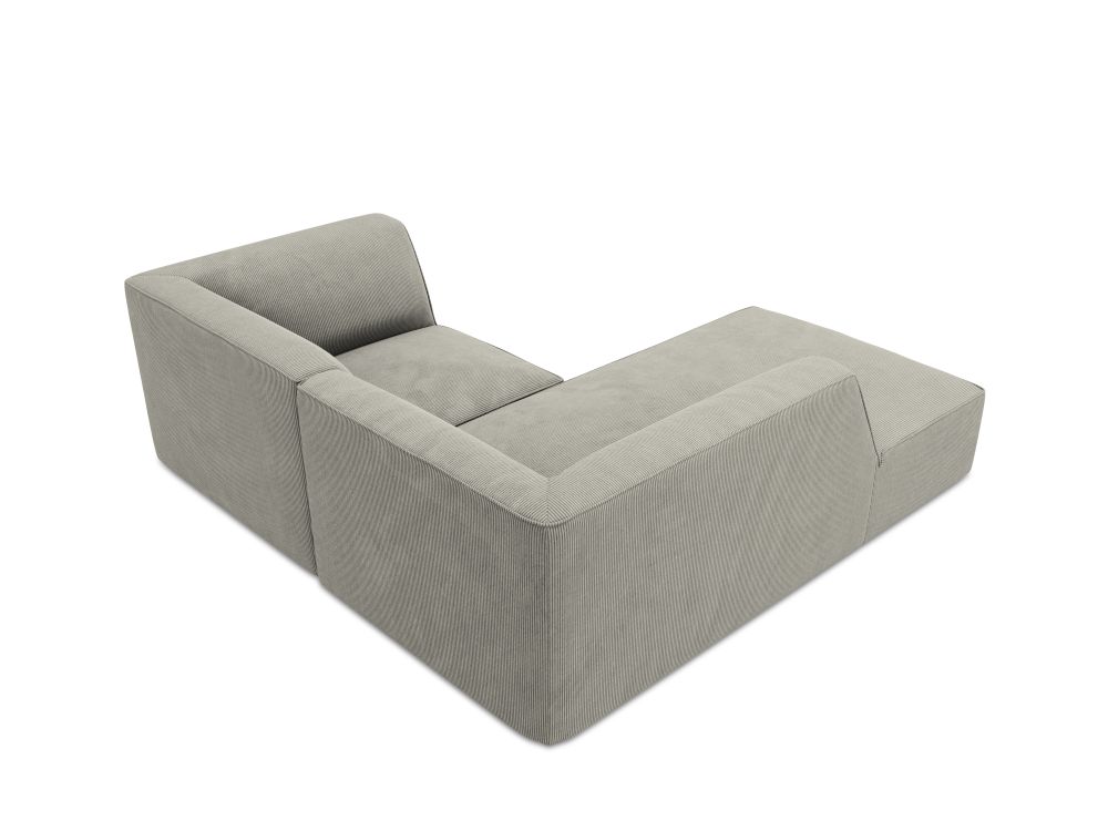 Cosmopolitan Design Ecksofa Siena 3-Sitzer Kord Scala Hellgrau Links