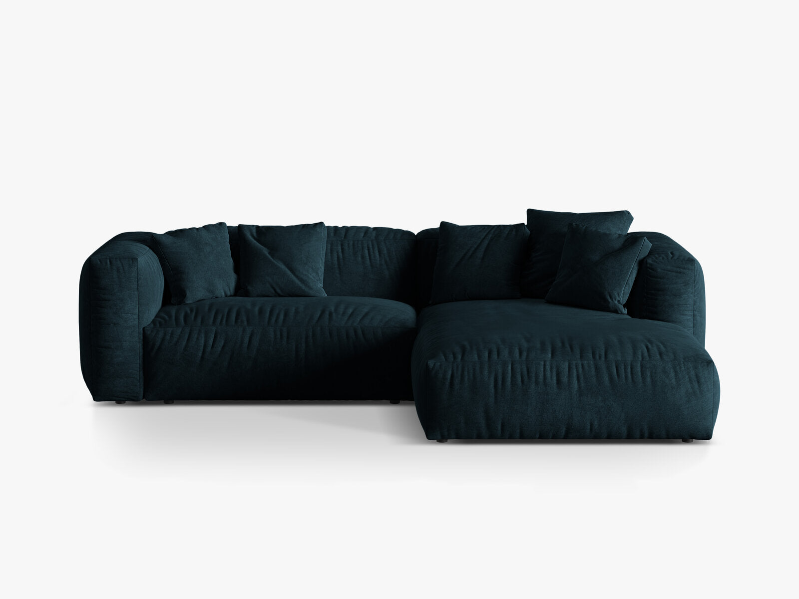 Micadoni Ecksofa Martina 2-Sitzer Rechts Samt Vogue Tiefes Petrol