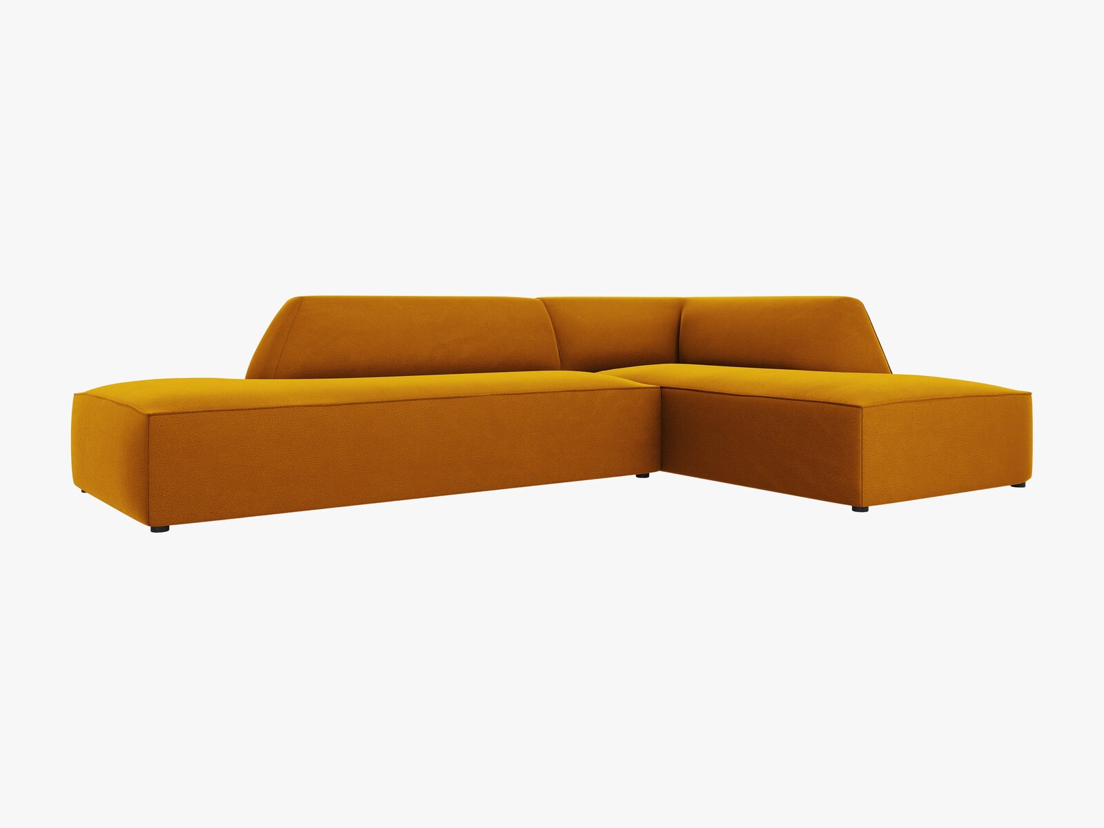 Micadoni Ecksofa Ruby 4-Sitzer Rechts Samt Salvador Gelb