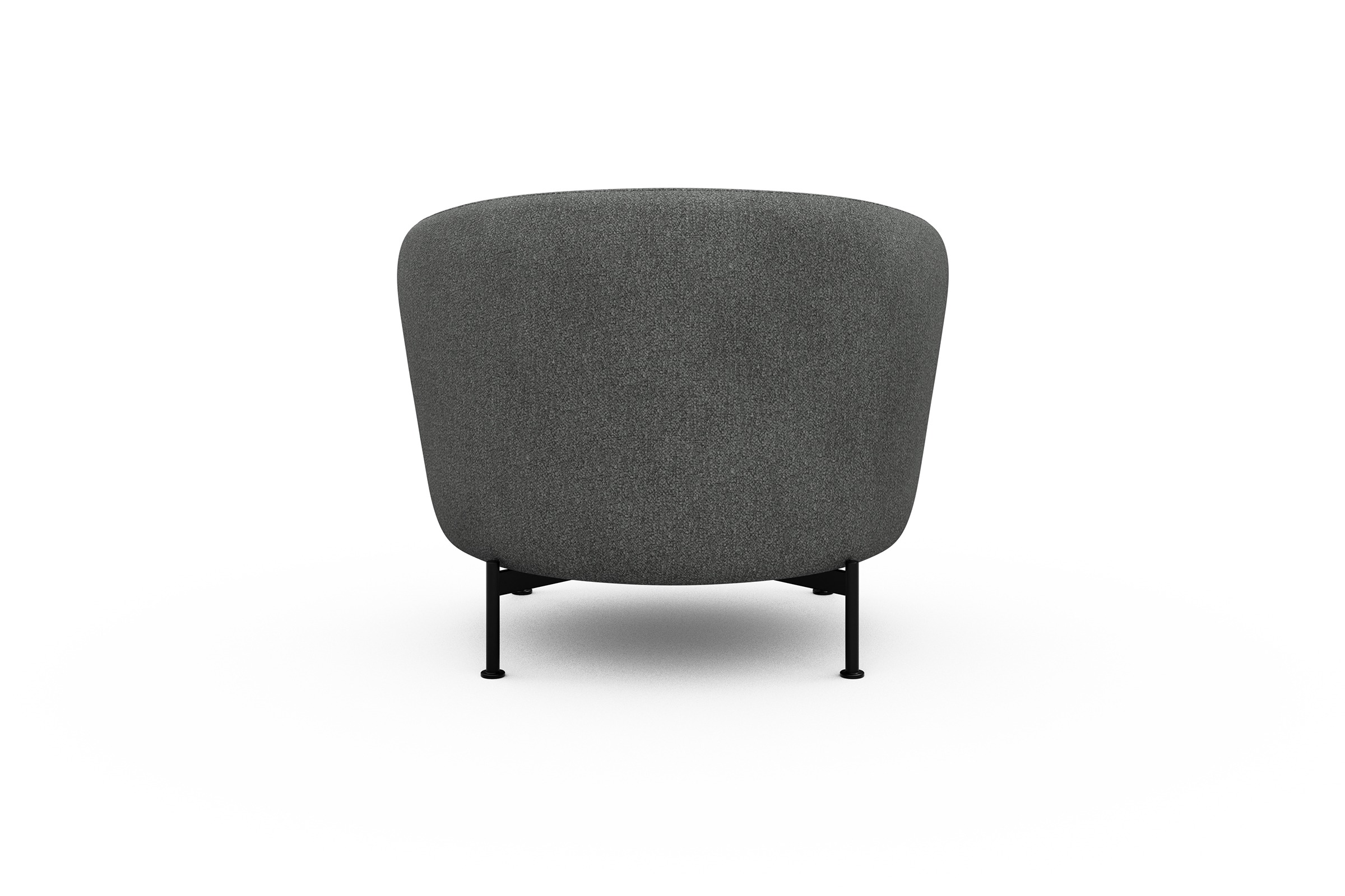 Sessel Ronda X-Metallgestell Schwarz Boucle-Ash-Grey