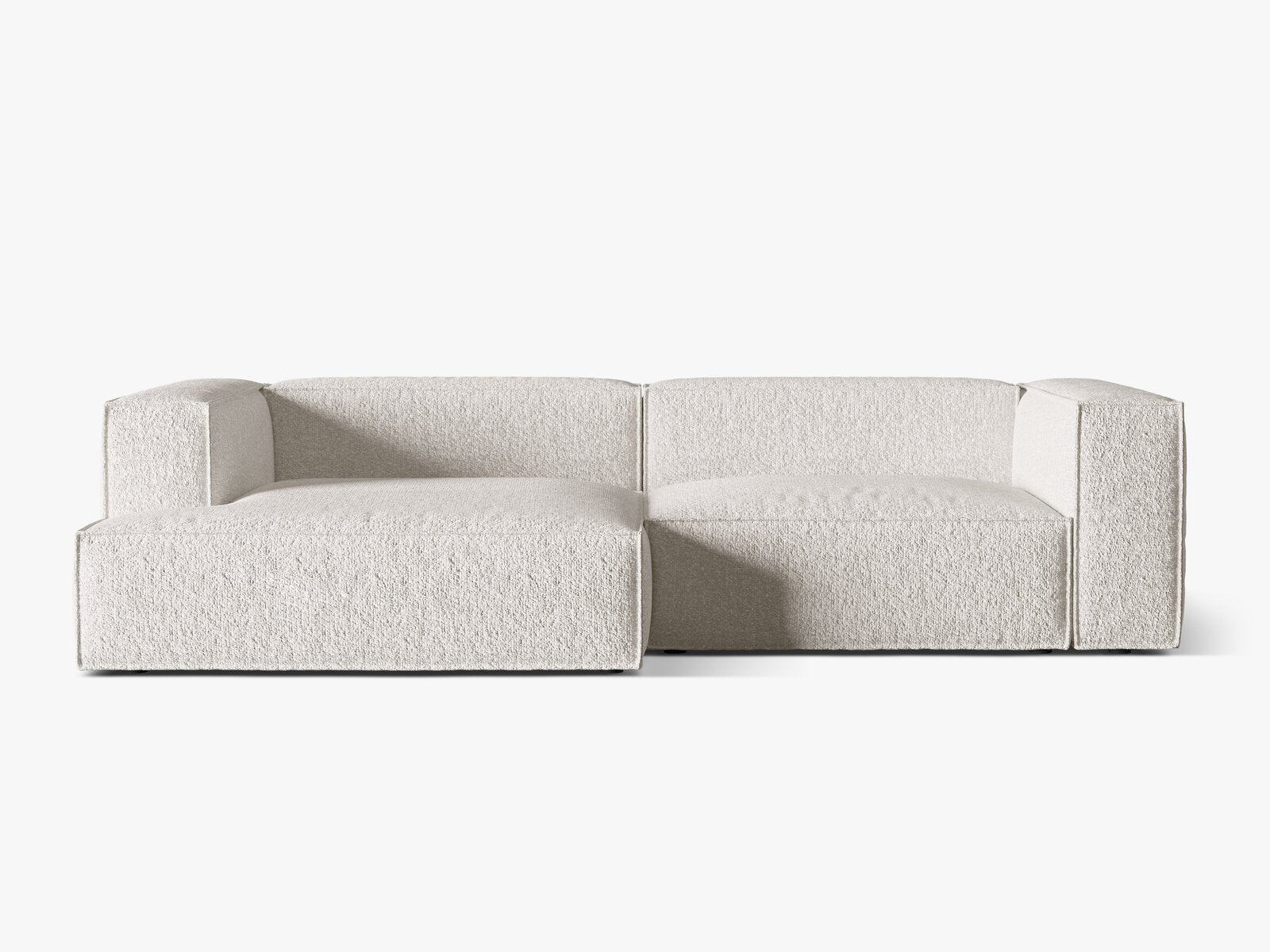 Micadoni Ecksofa Nuria 4-Sitzer Links Boucle Grau Beige Melange