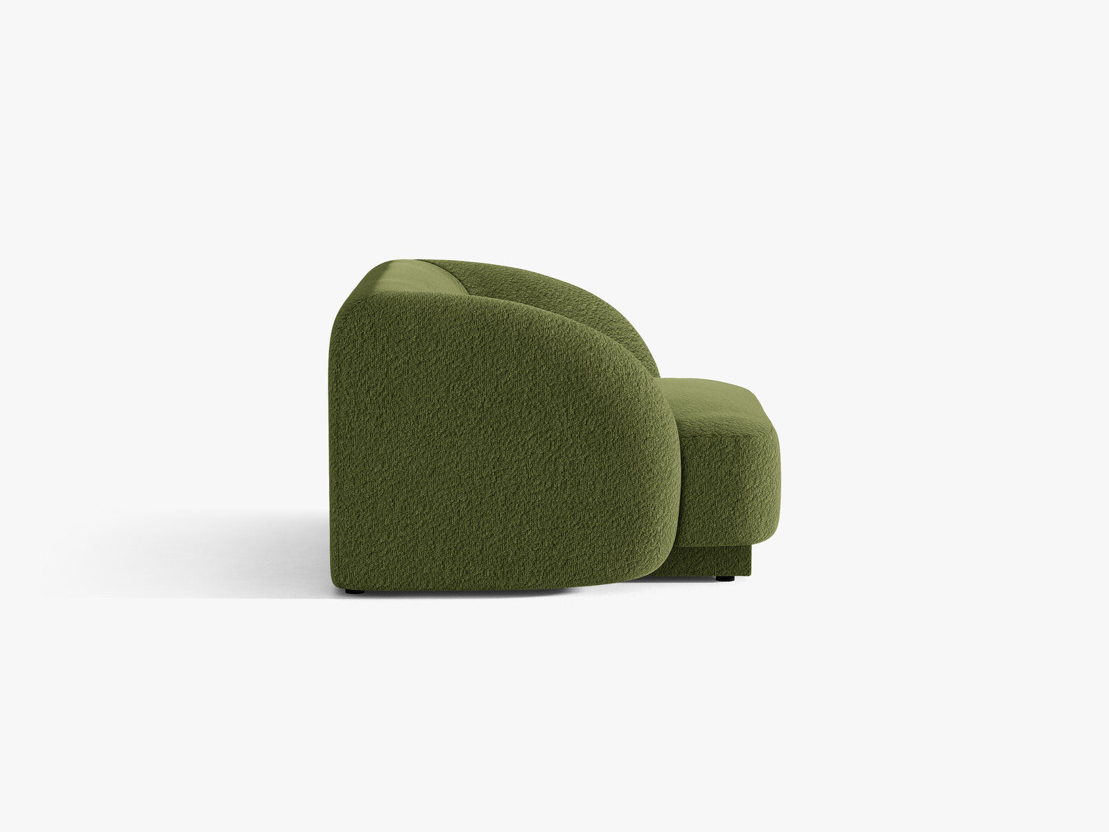 Micadoni Sessel Miley 1-Sitzer Boucle Baloo Dunkel-Olivgrün