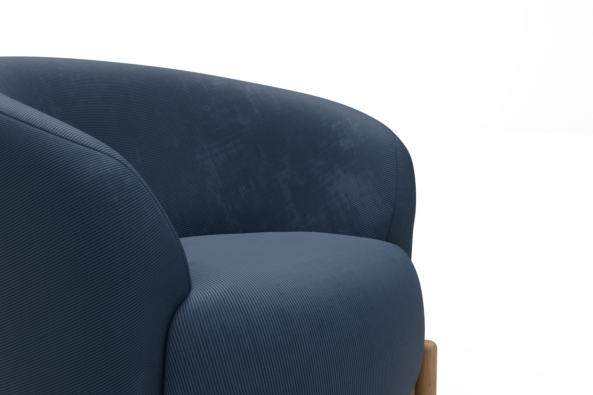 Sessel Ronda Holzbeine Eiche Natur Cordufine-Royal-Blue