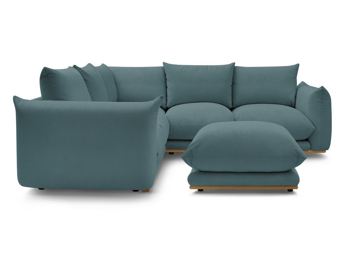 Bobochic Ernest Ecksofa mit Pouf Stoff Dunkelblau