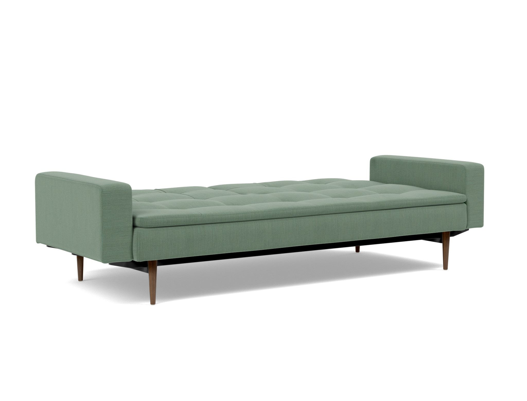 Schlafsofa Dublexo mit Armlehnen Flachgewebe Elegance 518-Green Beine Styletto Eiche dunkel