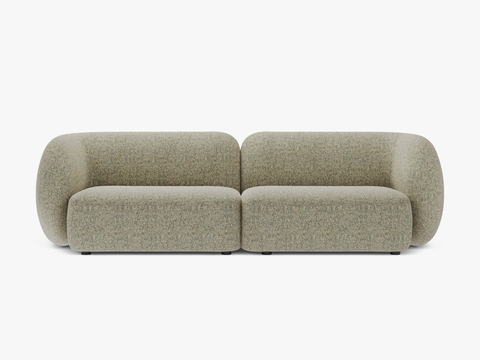 Micadoni Sofa Kate 4-Sitzer Strukturierter Stoff Moßgrün Melange