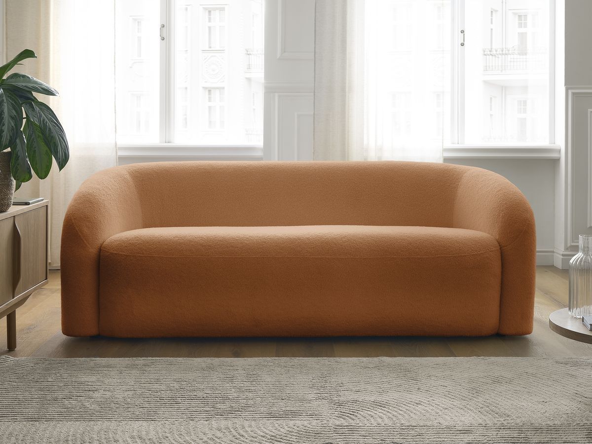 Bobochic Elina Sofa 3-Sitzer Bouclé-Stoff Orange