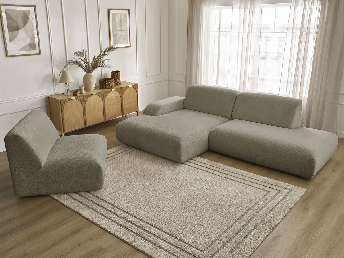 Bobochic Sirius Ecksofa 405 × 170 cm Strukturstoff Taupe Ecke links