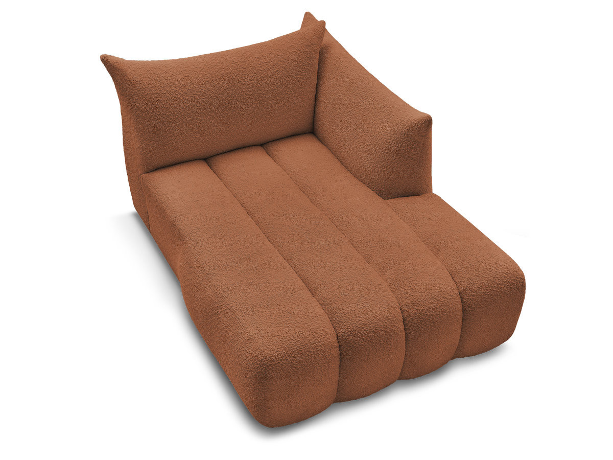 Bobochic Azra Méridienne-Modul Bouclé-Stoff Orange Ecke rechts
