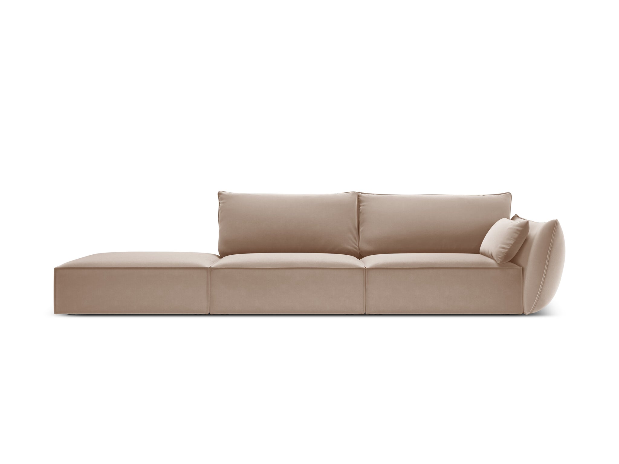 Micadoni Sofa Kaelle 4-Sitzer Links Samt Beige moebelfaktor