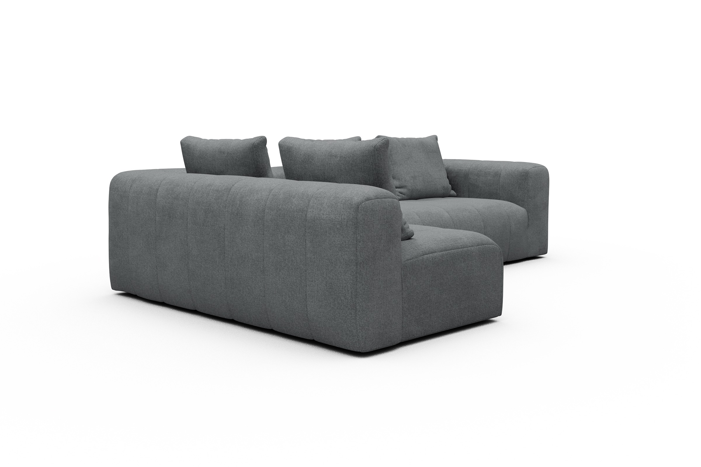 Ecksofa Hugo 2x 2,5-Sitzer Armlehne rechts Casone-Gravel-Grey