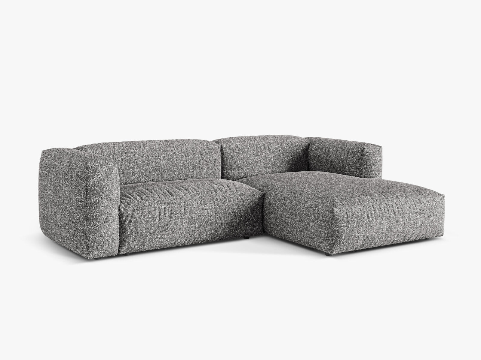 Micadoni Ecksofa Martina 2-Sitzer Rechts Boucle Monet Graphit