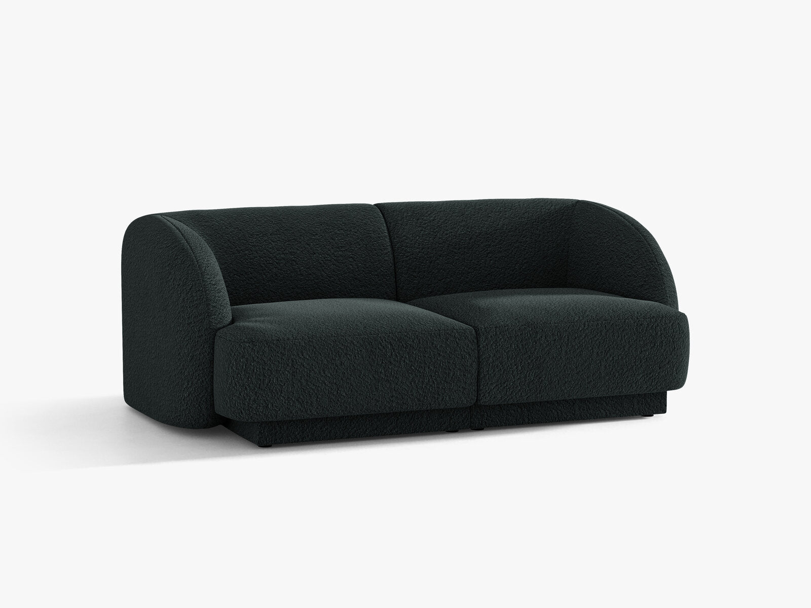 Micadoni Sofa Miley 2-Sitzer Boucle Baloo Schwarz
